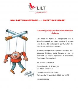 LILT Specchia: Corso di gruppo per la disassuefazione da fumo