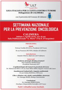 Calimera 2/4: Settimana Nazionale per la prevenzione oncologica