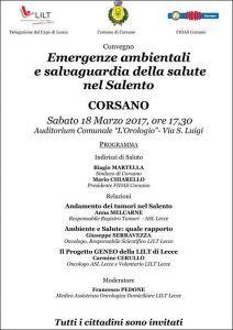 18/03 Corsano: Convegno Emergenze ambientali nel Salento