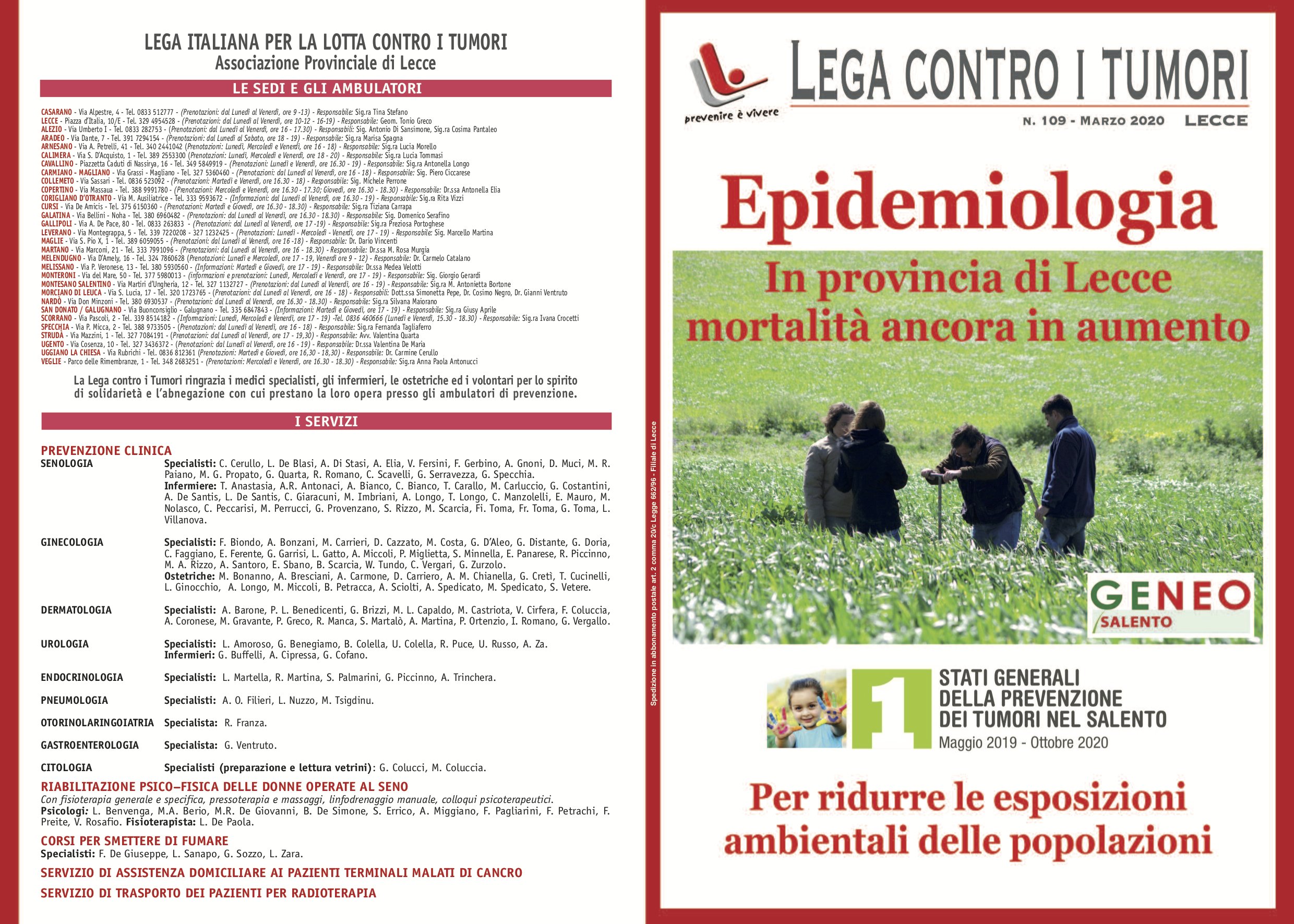 Rivista n. 109 – Epidemiologia