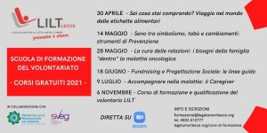 VOLONTARIATO E PREVENZIONE, RIPARTE LA SCUOLA DI FORMAZIONE LILT LECCE