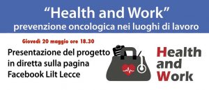 “Health & Work”: prevenzione oncologica nei luoghi di lavoro
