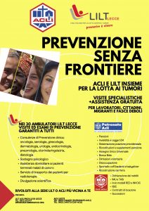 “PREVENZIONE SENZA FRONTIERE”: LILT E ACLI INSIEME PER LA LOTTA AI TUMORI