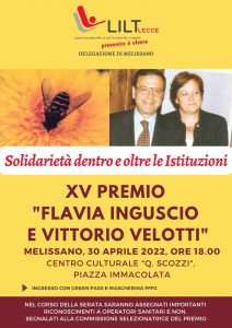 IL 30 APRILE LA XV EDIZIONE DEL PREMIO LILT “FLAVIA INGUSCIO-VITTORIO VELOTTI”