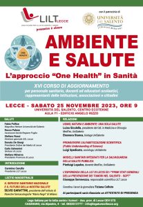 XVI CONVEGNO LILT LECCE “AMBIENTE E SALUTE”: IL 25 NOVEMBRE CON SILVIO GARATTINI