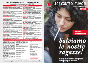 “SALVIAMO LE NOSTRE RAGAZZE!”: IN DISTRIBUZIONE IL N. 131 DELLA RIVISTA LILT LECCE